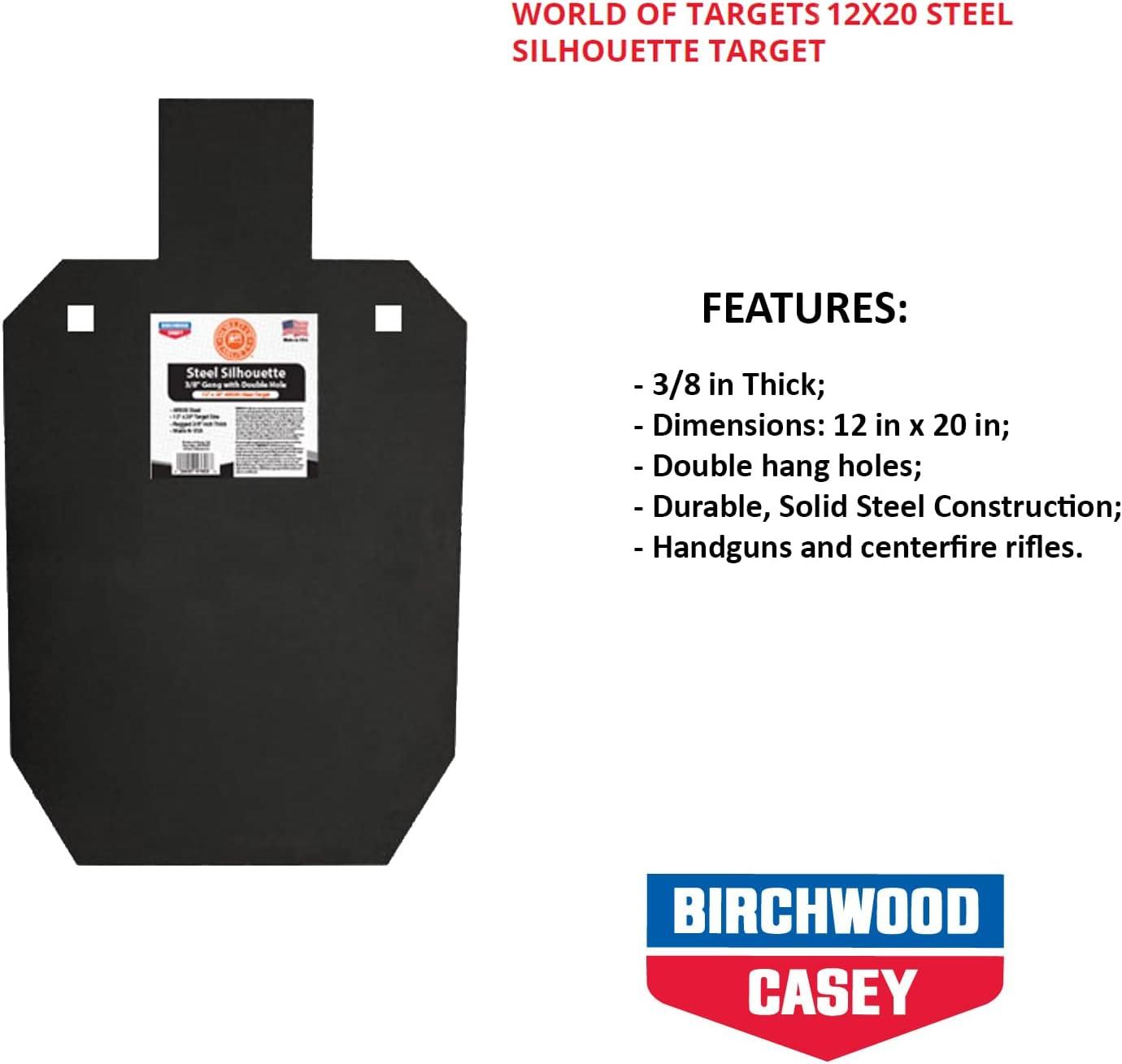 image:imageBIRCHWOOD CASEY World of Targets Steel Durable Versatile 38 Thick 12 x 20 Silhouette Shooting Target