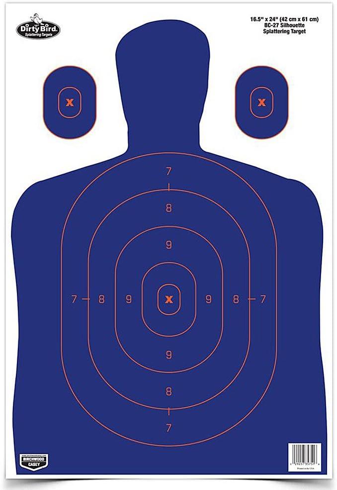 image:imageBichwood Casey Dirty Bird 165 x 24 Paper Shooting Targets 3 CountBlueOrange Silhouette