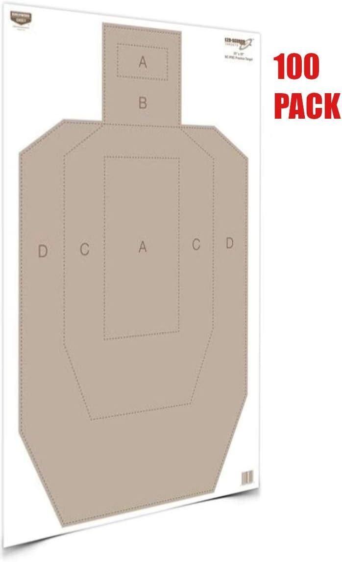 image:imageBirchwood Casey 23 x 35 EzeScorer IPSC Practice ShootUp Brilliant White Paper Targets for Indoor and Outdoor Use100 Targets