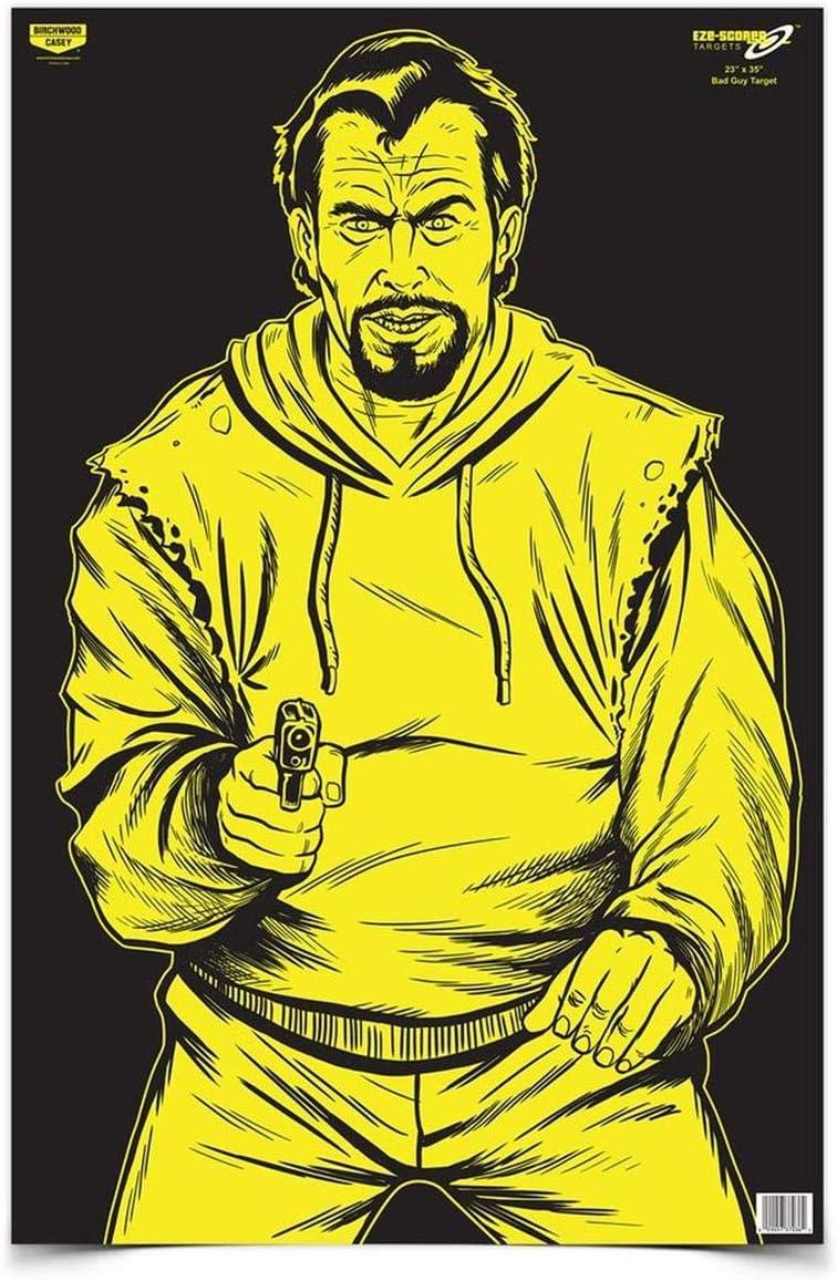 image:imageBirchwood Casey EZEScorer 23 x 35 Paper Shooting TargetsBad Guy BlackYellow