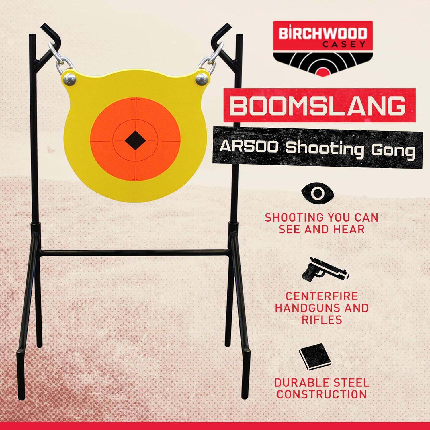 image:imageBirchwood Casey World of Targets Boomslang AR500 Steel Durable 05 Thick 95 Diameter Shooting Gong Target with Stand amp Hanging Hardware