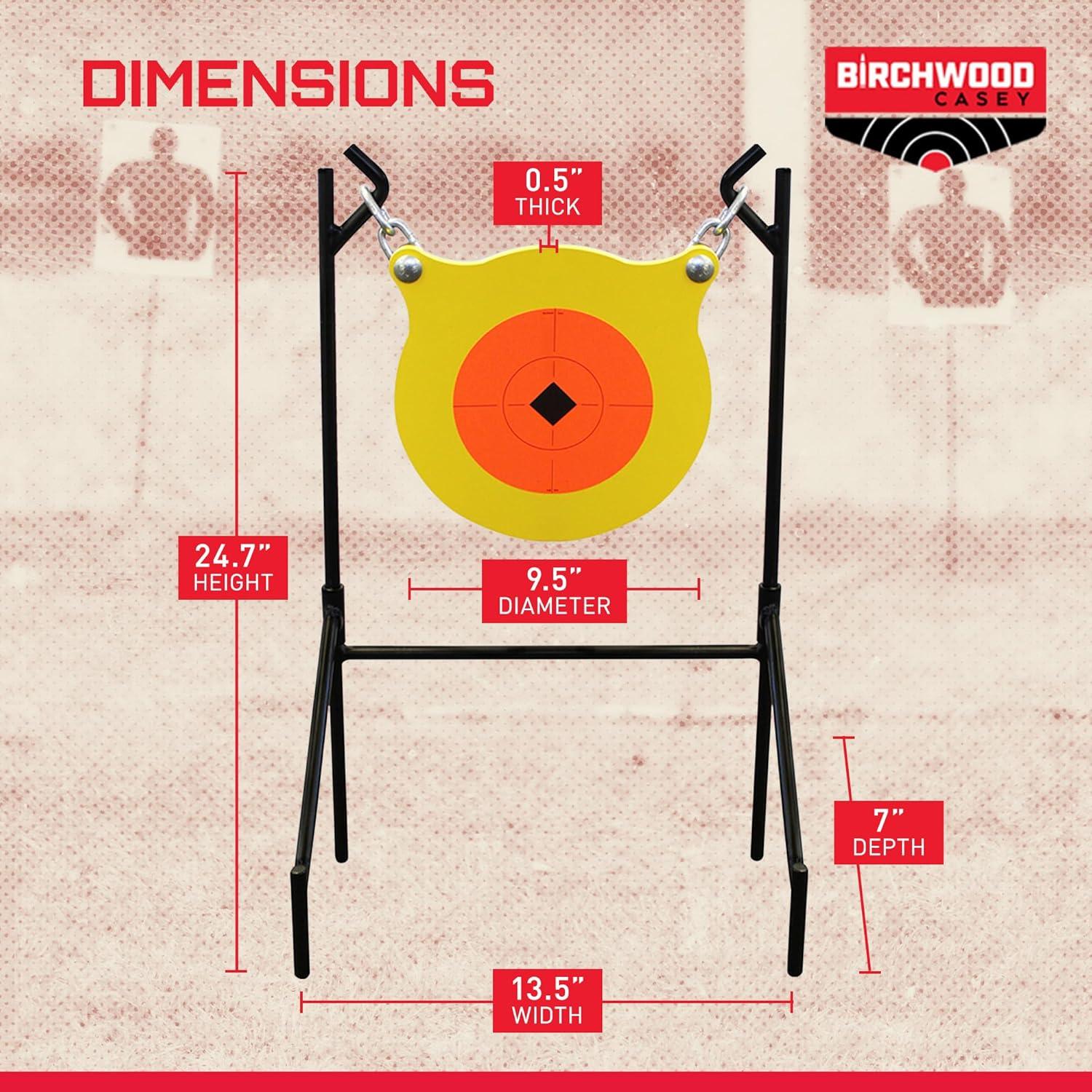 image:imageBirchwood Casey World of Targets Boomslang AR500 Steel Durable 05 Thick 95 Diameter Shooting Gong Target with Stand amp Hanging Hardware