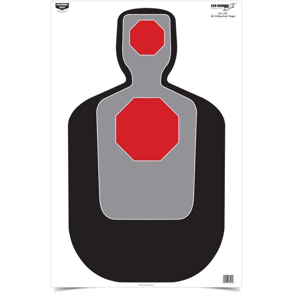 image:imageBIRCHWOOD CASEY 23 x 35 EzeScorer B19 Stop Core ShootUp Brilliant White Paper Targets for Indoor and Outdoor Use 100 Targets