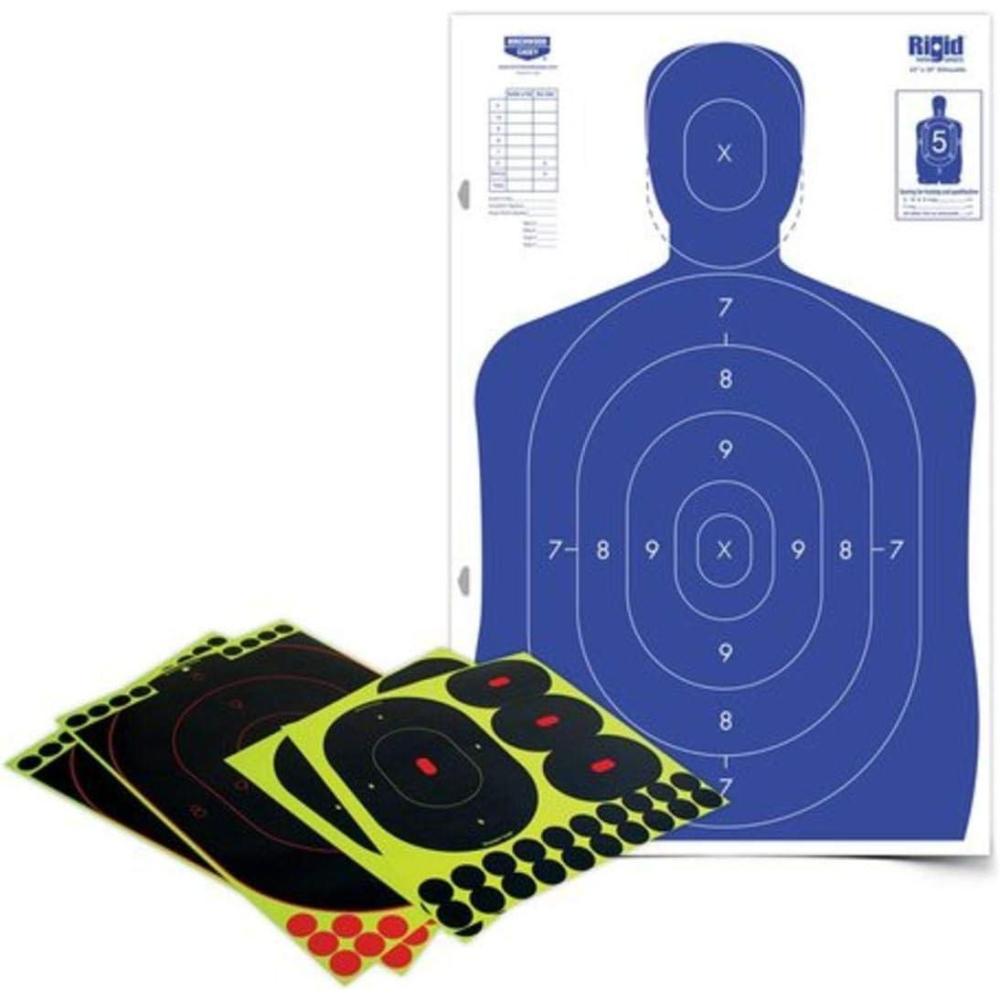 image:imageBIRCHWOOD CASEY ShootNC 12 x 18 Silhouette Target Kit for Shooting Heavyduty 23 x 35 Cardboard Silhouette amp 10 SelfAdhesive Instant Feedback Reactive Targets with 76 Repair Pasters