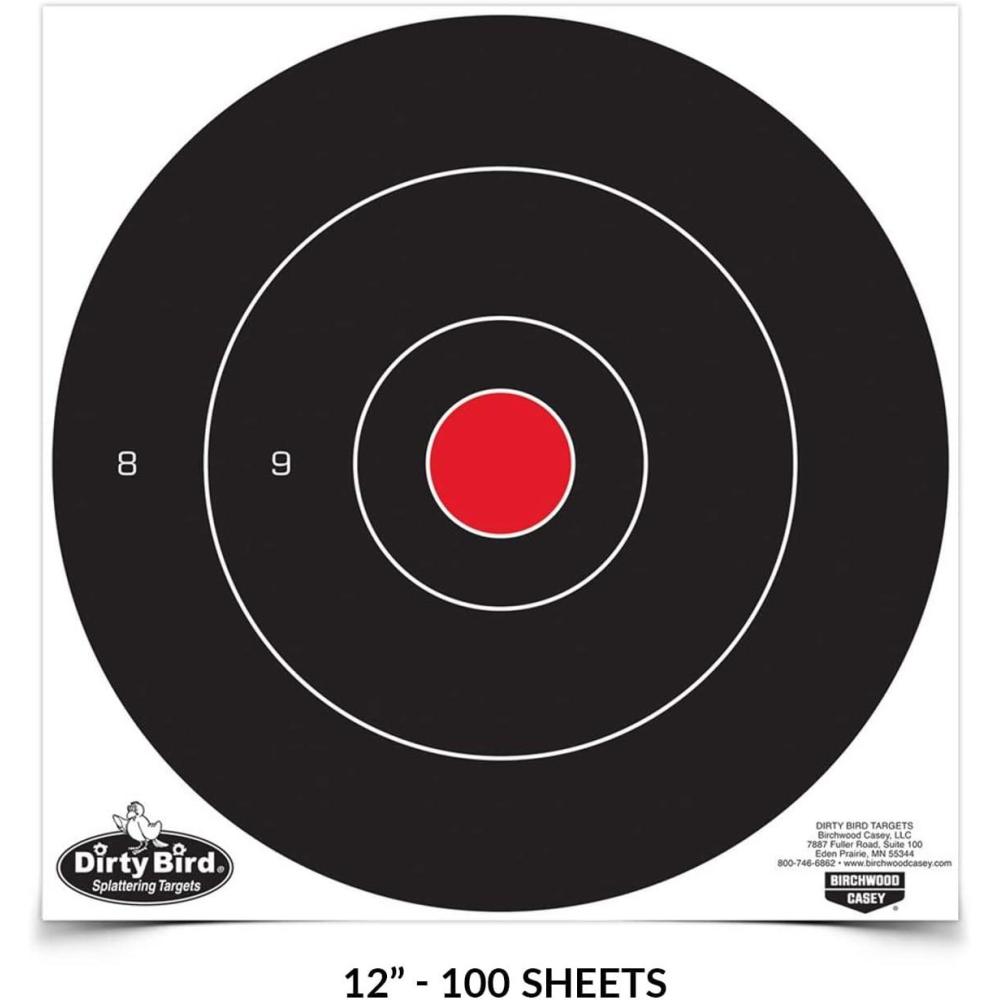 image:imageBirchwood Casey Dirty Bird 12 Bullseye Paper Shooting Targets12 Round 100pk