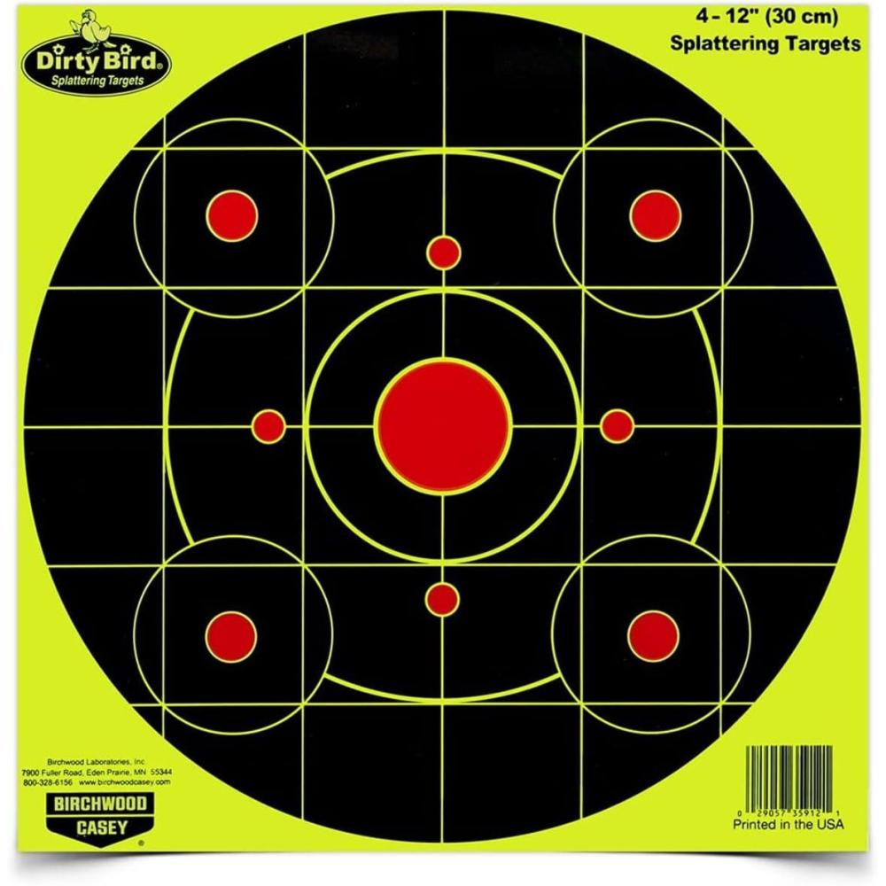 image:imageBirchwood Casey Dirty Bird 12 Bullseye Paper Shooting TargetsYellow Bullseye