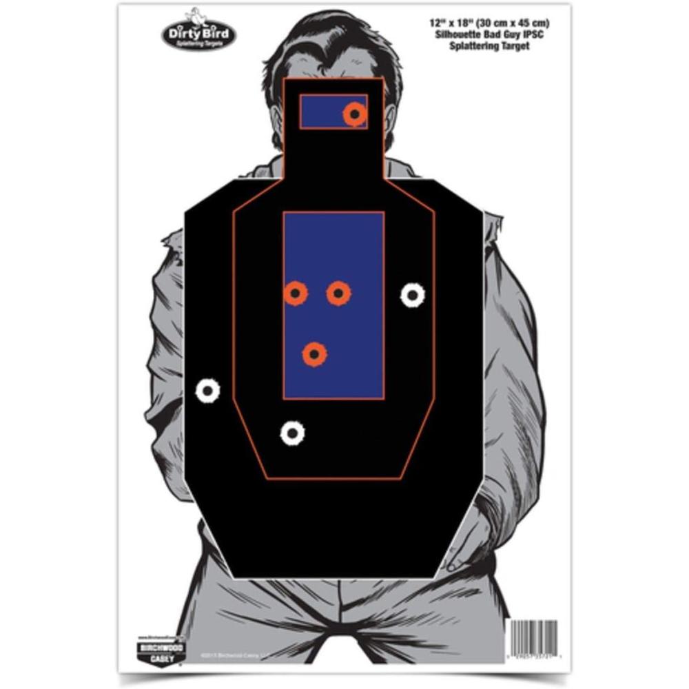 image:imageBirchwood Casey Dirty Bird 12 x 18 Bad Guy IPSC Silhouette Paper Shooting Targets8 Count
