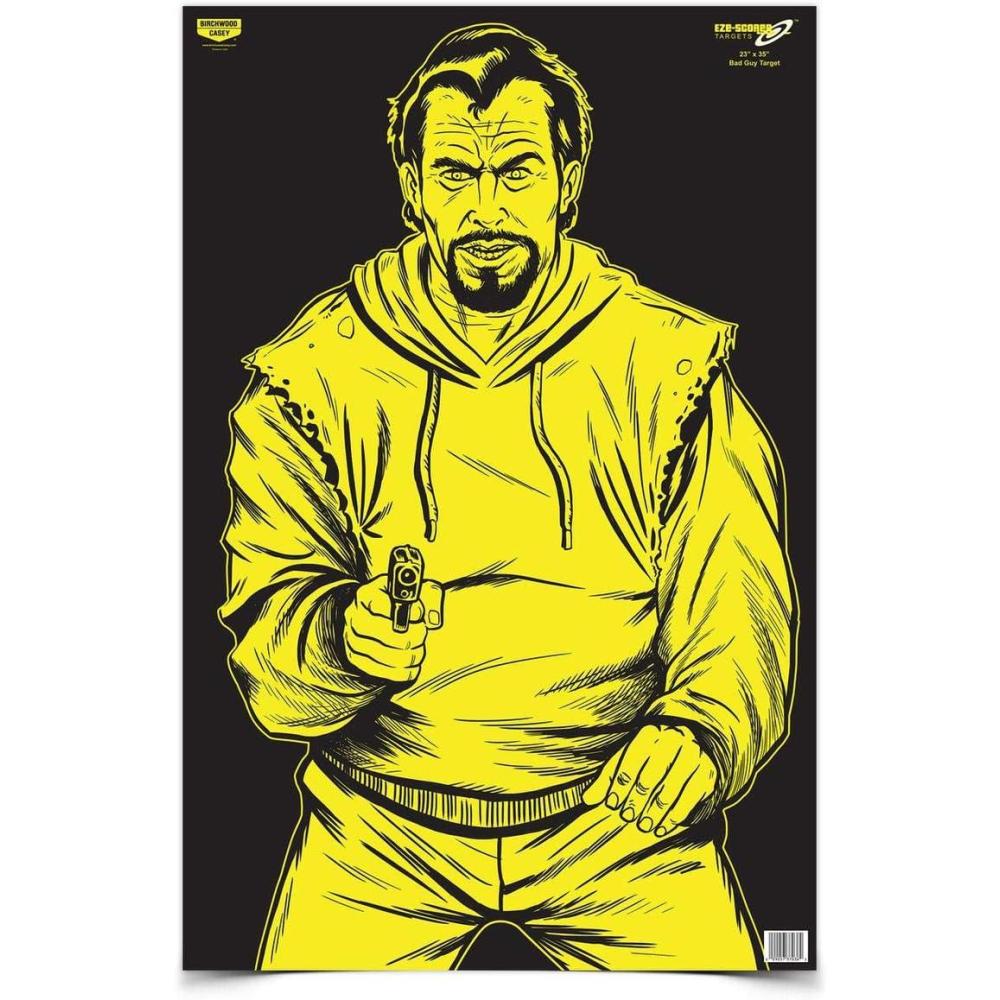 image:imageBirchwood Casey EZEScorer 23 x 35 Paper Shooting TargetsBad Guy BlackYellow
