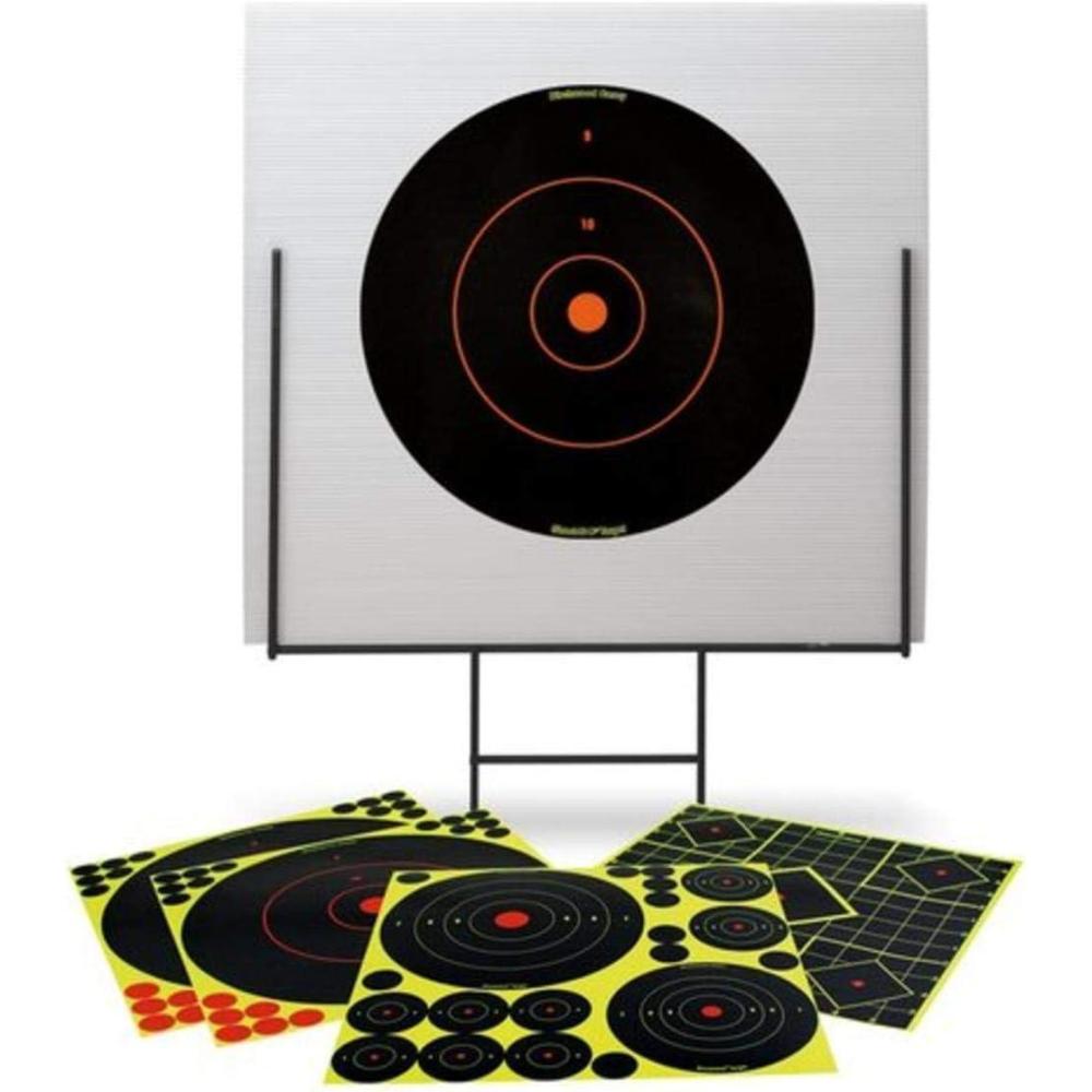 image:imageBirchwood Casey Portable Shooting Range amp Target Kit Lightweight Easy to Set Up HeavyDuty Steel Frame 18 x 18 Backboard amp 18 ShootNC Reactive Targets with 58 Repair Pasters
