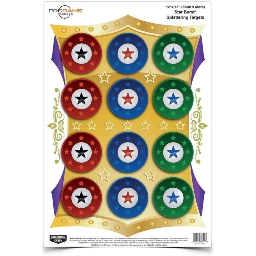 image:imageBirchwood Casey Pregame 12 x 18 Paper Shooting TargetsStar Burst