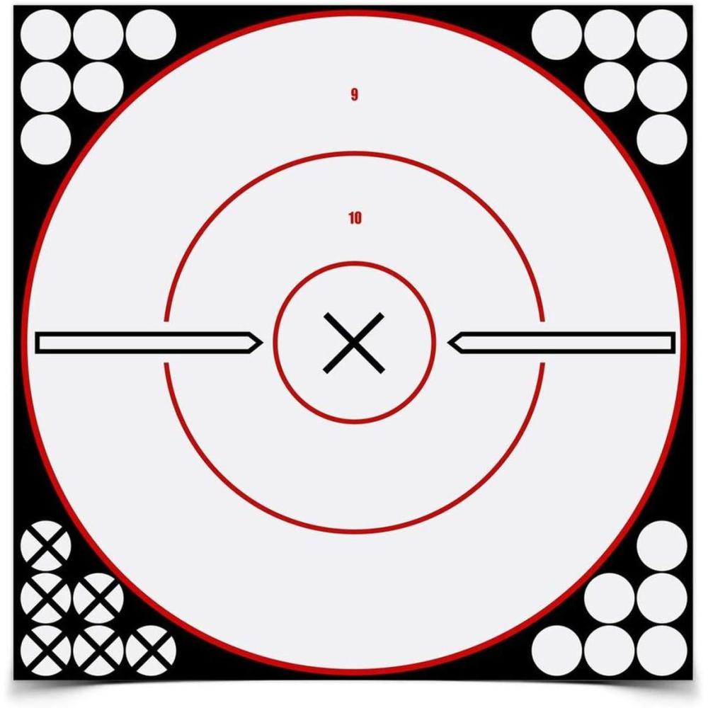 image:imageBirchwood Casey ShootNC WhiteBlack XBullsEye Reactive Targets Highly Visible Instant Feedback SelfAdhesive Shooting Target Stickers with Repair Pasters 8 amp 12 OptionsOne Size