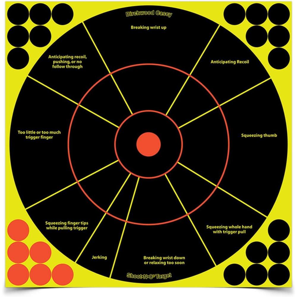 image:imageSHOOTNC Self Adhesive Colored Bullseye Target Handgun Training Practice Targets with Pasters5 Targets 110 Pasters