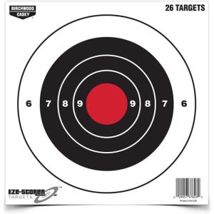 image:imageBIRCHWOOD CASEY 8 EzeScorer BullsEye Practice ShootUp Brilliant White Paper Targets for Indoor and Outdoor Use 26 Targets