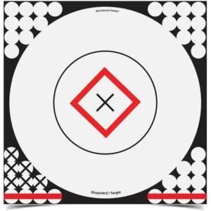 image:imageBIRCHWOOD CASEY ShootNC 1725 White amp Black OpenSight Reactive Target  Highly Visible Instant Feedback SelfAdhesive Shooting Target Stickers with Repair Paster  5 Targets 200 Pasters