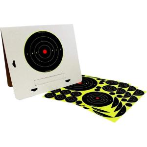image:imageBIRCHWOOD CASEY ShootNC Deluxe Target Kit for Shooting  Easy to Assemble HeavyDuty SelfStanding Cardboard AFrame Target Stand amp 40 SelfAdhesive Reactive Targets with 40 Repair Pasters