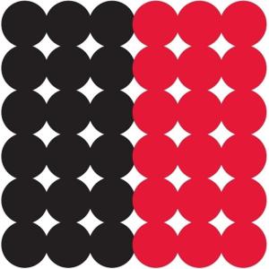 image:imageBirchwood Casey Dirty Bird Splattering 1 Adhesive RedBlack Target Repair Pasters for Indoor and Outdoor Use 432 Targets 216  Red 216  Black