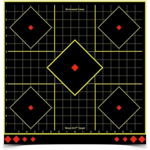 image:imageBirchwood Casey ShootNC 1725 Sightin Reactive Targets  Highly Visible Instant Feedback SelfAdhesive Shooting Target Stickers with Repair Pasters5 Targets  85 Pasters