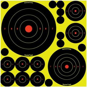 image:imageBirchwood Casey ShootNC BullsEye Variety Pack Reactive Targets  Highly Visible Instant Feedback SelfAdhesive Shooting Target Stickers with Repair Pasters for OutdoorIndoor Shooting Patrice50 Targets 5  8 5  5 10  3 30  2  50 Pasters 1
