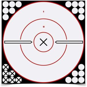 image:imageBirchwood Casey ShootNC WhiteBlack XBullsEye Reactive Targets  Highly Visible Instant Feedback SelfAdhesive Shooting Target Stickers with Repair Pasters  8 amp 12 OptionsOne Size