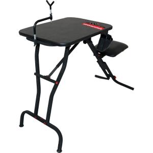 image:imageBirchwood Casey Swivel Action Shooting Bench with Thick Padded Seat Extended Arm Rests Padded Vinyl Cover Gear Pouches amp Adjustable Coated GunRestUltra Steady
